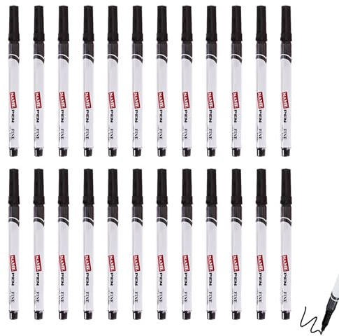 Pack de 24 Marcador Permanente, Rotulador Permanente Negro, con Punta Fina 1 mm, Resistentes al Agua y la Luz Solar, Perfectos para Escribir Diversas Superficies, para la Oficina, el Hogar la Escuela