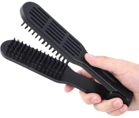 Baoqifong Peine Alisador para Cabello - Cepillo de Doble Cara Tipo Pinza con Cerdas de - Herramientas De Peinado Suavizantes Para Uso Doméstico Viajes Y Camping