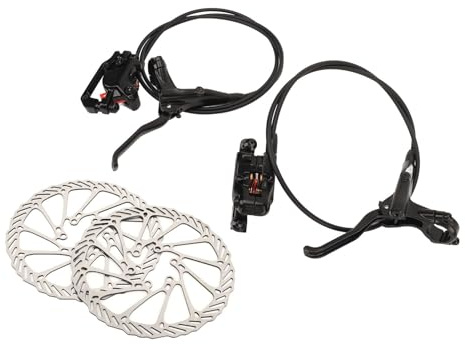 Brrnoo Ensemble de Freins à Disque Hydraulique de Vélo de Montagne Léger avec Double Piston, pour Les Vélos de Route, Vélos à Engrenages Fixes