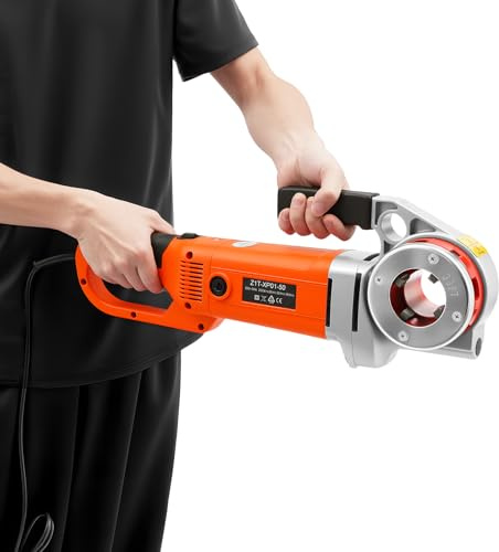 Elektrische Gewindeschneidmaschine 2300W 26rpm 1/2 3/4 1/4 1/2 2 Zoll 6 Backen Aluminiumlegierung 21.9 59.6mm Rohr Durchmesser Vorwärts Rückwärts Schalter Koffer Rohrgewinde Schneiden Installation