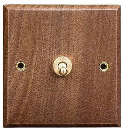 Interruptor de palanca con placa de pared de madera interruptor de luz de color nogal de 3 4x3 4 para decoración casera ún