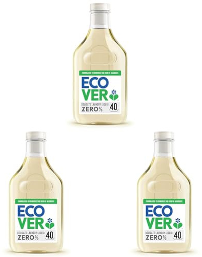 Ecover Zero Non-Bio Laundry Detergent, Laundry Washing Liquid, For Sensitive Skin, Baby Laundry 1 x 40 Washes, 1 x 1.43L (Pack of 3)