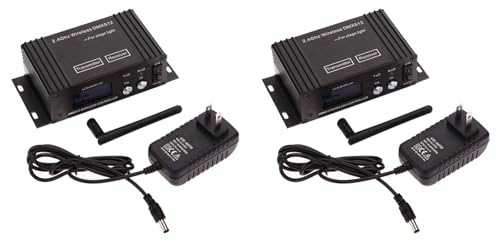 Rastapulz 2X 512 Wireless Controller Empfänger Sender LCD-Display Leistung Einstellbar für Disco DJ Party Stage Bar Licht-EU-Stecker