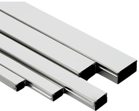 Edelstahl-Kabelkanal, Kabelschutz-Kabelabdeckung for Innen/Außen/Garage/Lager, robust, trittsicher, 2 m(40x25x0.6mm)