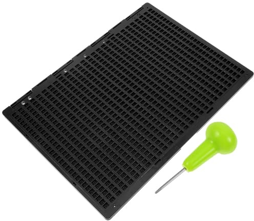 Balacoo 1set Tavoletta Braille Portatile Linee con Punteruolo in Plastica per Scrittura Braille Accessorio per Non Vedenti Leggero e Resistente Facile da Trasportare e Usare