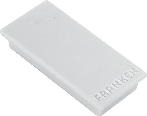 FRANKEN Magnete Rechteckig, 10 Stück, Hochwertige Haftmagnete für Büro, Haushalt, Werkstatt, ideal für Whiteboards, Kühlschrank, Plantafeln oder Schaukästen, 23 x 50 mm, Grau, HM2350 12