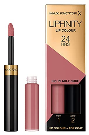 Max Factor Lipfinity Langanhaltender zweistufiger Lippenstift — 001 Pearly Nude, 4,2 g