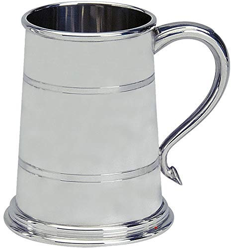 I LUV LTD Zinnkrug Classic Shape Wide Base Polished Finish 1pt Glass Base