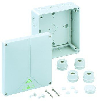 Abzweigkasten IP65 16qmm 180x180x91mm gr kst Wand/Decke quadrat hfr ABOX160-L