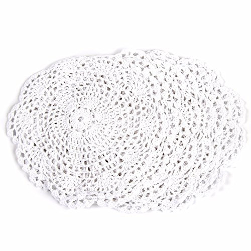 BigTron 10pcs Handgehäkelte Doilies - 20 cm Tischdecke für Partydekoration(Weiß)
