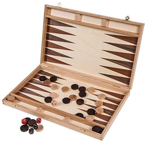 Square - Backgammon aus Holz - 40 x 24,5 cm - Bucheholz - Intarsie