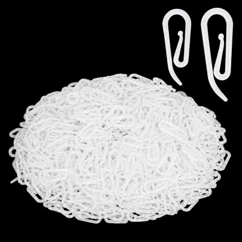 Lizzy®, Curtain Hooks, Pack of 100, White, Plastic | Standard Size, Durable, Easy to Install | Curtain Hanging Solution for Home, Reusable Accessory