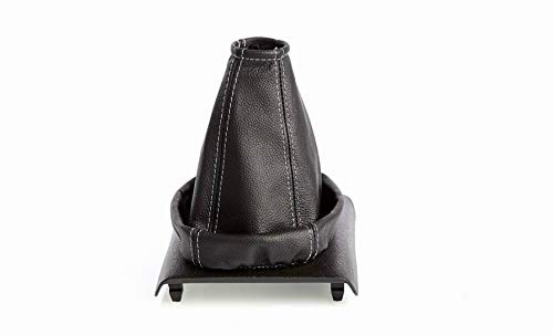 Schaltmanschette Schaltsack Sack Schwarz Faden Weiß Echt Leder myshopx SA73