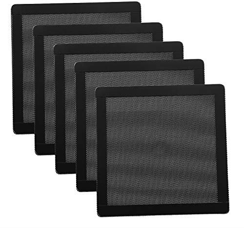 120mm Fan Dust Filter Mesh 4.72inch Magnetic Frame PVC PC Computer Case Fan Dust Mesh Cover Grills Black 5-Pack