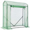 LARMNEE Serre de Jardin, Serre Tomate, Toit Incliné, Anti-Accumulation de Pluie, Cadre métallique Solide et Film PE Plus Long, avec Porte Enroulable, Anti-UV, 150 x 50 x 150 cm, Vert EGN31GH02