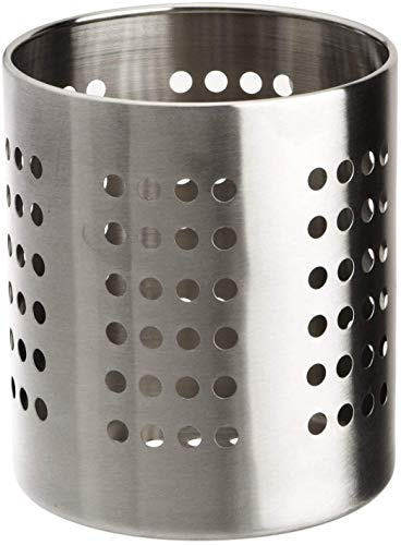VITA PERFETTA 1 portautensili in acciaio inox, organizer da cucina, scolapiatti per posate, 12 x 13 cm