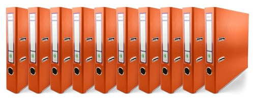 Netuno 10 raccoglitori A4 arancione a 2 anelli A4 dorso 5 cm raccoglitori A4 in cartone ecologico riciclato per archivio ufficio faldoni portadocumenti registratori ad anelli