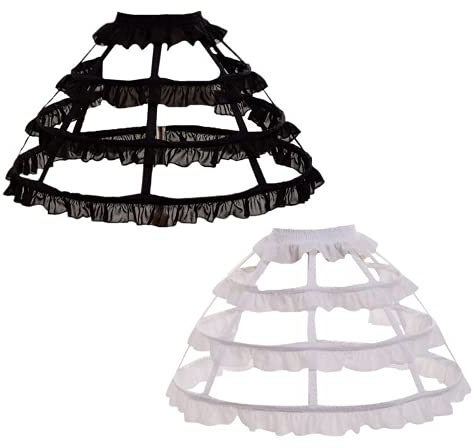 SSDH Lolita Pannier Jupe en Hoop Cage D'agitation Cerceau Crinoline Jupon Robe Sacoche Crinoline Jupon (Blanc)