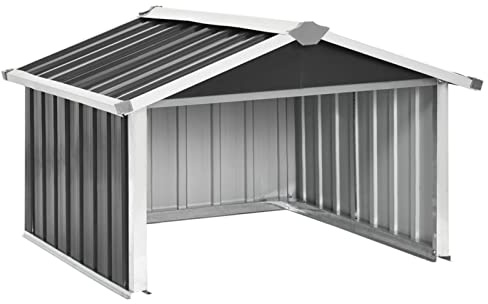 Tidyard Abri pour Robot de Jardin Abri pour Robot Tondeuse à Gazon 92x97x63cm Acier galvanisé Anthracite