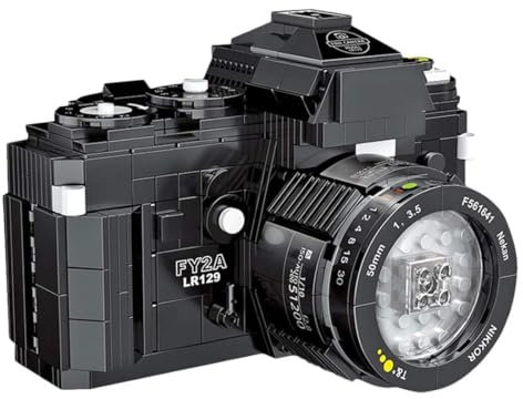 AKOGD SLR Kamera Bausteine Modellbausatz, 627Pcs Retro Digitalkamera Modell Bauset Klemmbausteine Lehrbausatz für Kinder Erwachsene (#1)