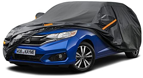 Kayme 7 Layers Hatchback Car Cover Waterproof Breathable, Custom Fit Honda Jazz (2002-2024), Outdoor Full Small Car Cover Sun Rain UV Dust All Weather Protection. Shipping From UK Warehouse.