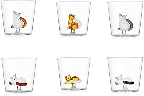 Ichendorf Tabby Cat Lot de 6 tumbler d'eau, décors assortis