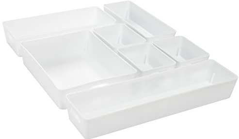 Schubladen Ordnungssystem 6cm hoch 7 Teile in 5 Größen 48x40 Schublade weiß