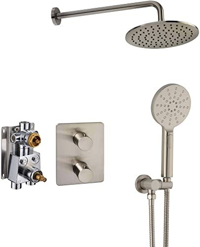 Ben Lavion 250 Unterputz Duscharmatur mit 4 Strahlarten Ø25 cm - Edelstahl - Regendusche Duschset mit Duschkopf Duschsystem Duschgarnitur