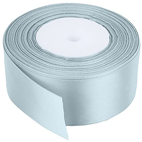 Trimming Shop Blue Vapour helband, 40 mm x 25 m, dubbelsidig, satin, färgglad, 100 % polyester, för presentförpackningar, dekoration, konst och hantverk, maskintvättbar