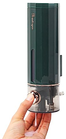 Bohrfreier Duschspender für die Wandmontage, 450 ml für Shampoo, Seife und Spülung - ideal für Hotels, Wohnhäuser, Schulen und Einkaufszentren (Grün)