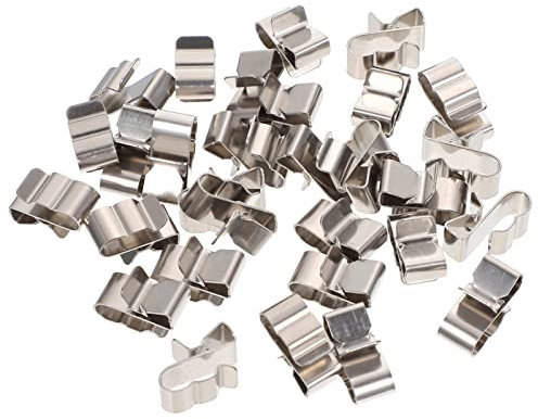 SOLUSTRE Drahtseilklemmen Für Anhängerrahmen Solarstromkabel-clips Edelstahl-drahtclips Silber Solarmodul-kabelklemmen Drahtklemmenklemmen Für Kabelbefestigung