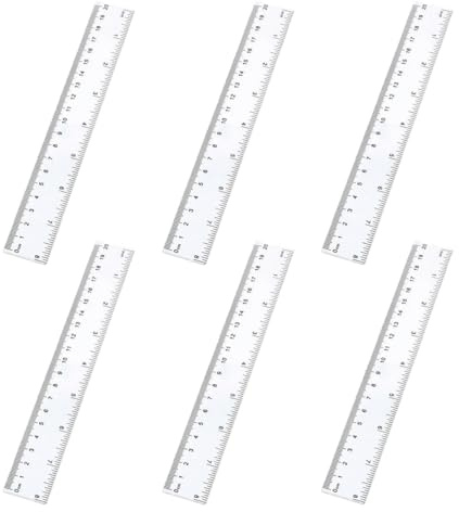 EIHI 6 Stück 20 cm Kunststoff Lineal, Transparent Lineal, lineal 15cm grundschule, Ruler, Messwerkzeug für Schule Büro Zuhause