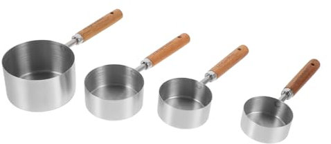 Alipis 1 Juego Taza Medidora Cuchara Dosificadora Metalica Vaso Medidor Metalico Cuchara De Té Cucharadas De Té Medir Cucharas Acero Inoxidable Para Hornear Cuchara De Comida Para Perros