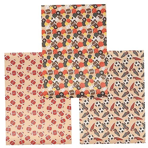 minkissy 2 Sets Geburtstag Geschenkpapier Sport Thema Kraftpapier Rollen Sicher Für Kinder Multifunktionale