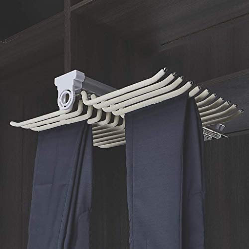 SIBEG Schrank-Hosen-Aufhängerstange, ausziehbares Krawattenregal mit dämpfender Gleitschiene, 22 Paar Hosenregal für einen Kleiderschrank mit Einer Tiefe von 47 cm, Beige