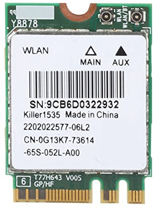 para Killer 1535AC Tarjeta de Red Inalámbrica de Juego 4,1 de Doble Banda 802.11ac NGFF M.2 867Mbps