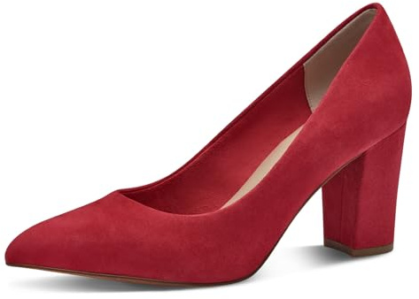 Marco Tozzi Damen Pumps aus Leder mit Blockabsatz