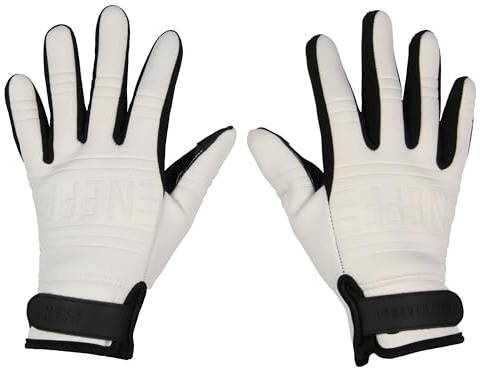 Neff Daily Pipe Neoprene No-Slip Silicone Palm Adult Ski and Snowboarding Gloves For Men and Women (Medium, White)