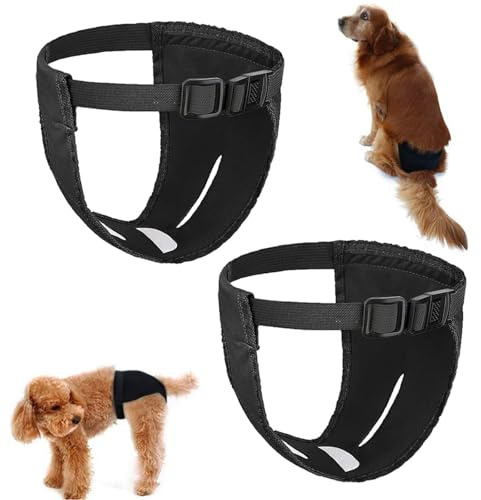 HYMAIPROSPERITY 2Pcs Protective Mesh Dog Season Sanitary Pants - Breathable Dog Diaper for Female Dogs in Heat