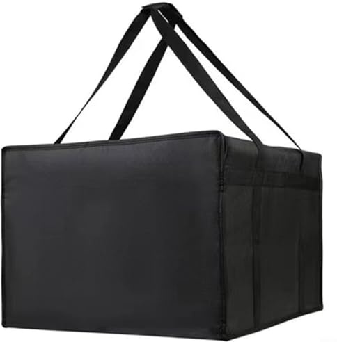 SMZhomeone isolerad pizza förvaringsväska livsmedelsväska isolerad shoppingväska svart och röd (röd 50 x 50 x 15 cm)
