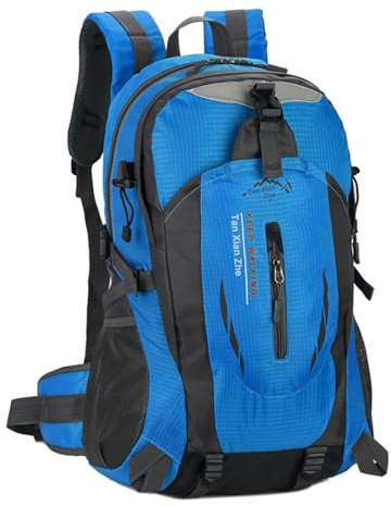 ABPOK 35L Lightweight Outdoor Hiking Backpack, Durable Handy Waterproof Foldable Climbing Rucksack for Camping Walking (Blue, 35L)