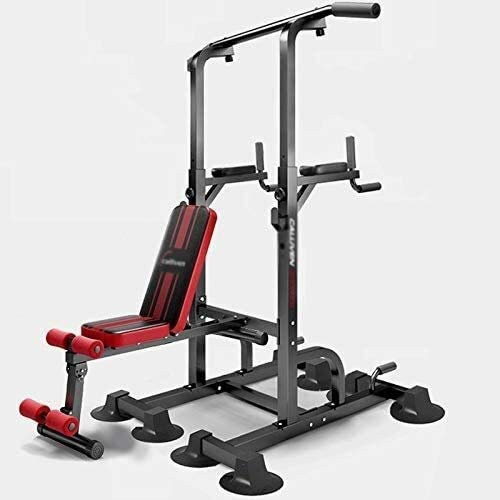 RPENGYAO Hantelbank Trainingsgeräte Gymnastikbank Trainingsbank Multifunktionale Kniebeugen-Langhantelablage, 1100 Pfund Maximale Belastung, Verstellbarer Kniebeugenständer Dippin