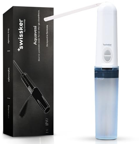 Swissker by Swissklip Portable Bidet Travel Sprayer – Rechargeable Electric Handheld Personal Hygiene Cleaner, Compact USB Bidet with Adjustable Pressure for Home & Travel