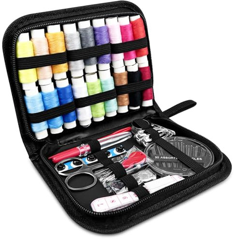 Crihovy Nähset, Nähset Grundausstattung, Nähzeug mit Nähnadeln/Fingerhut/Maßband/Schere/Gewinde, Nähzubehör für Nähmaschine, Nähset Reise, Nähzubehör Set für Anfänger, Reisende, Verwandte und Freunde