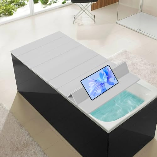 Badewannenabdeckung, 160x70cm PVC Faltbar Badewanne Brett Staubdichtes wasserdichte Badewannentablett, Badewanne Dämmplatte für Haus Badewannen Badezimmer