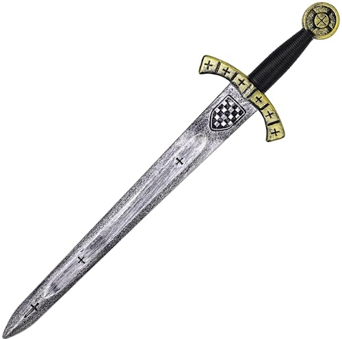 Vifcotlyp Spada giocattolo medievale crociata spada cavaliere romano guerriero costume puntelli di scena falsi spada di plastica per adulti per carnevale Halloween cosplay (1 pezzo)