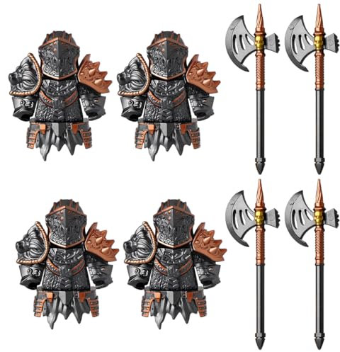 LootPop Mini Ritter Figuren Schwerer Rüstungs Zubehör inklusive Helm, Rüstung, großer Axt - im Stil der mittelalterlichen und Griechen - kompatibel mit bestehenden Marken-Figuren, 32 Teile