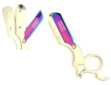 Stainless Steel Cut Throat Barber Shaving Razor for Men ((Blades Not Included))