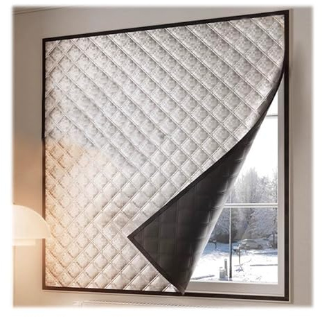 Kit D'isolation de Fenêtre Isolant Thermique Rideaux Isolant Hivernage Sans Perçage Anti-Froid Isolation Phonique pour Chambre À Coucher de Salon(148 * 180cm-4.8 * 5.9')