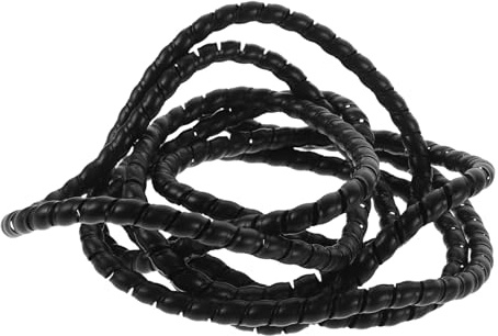 Healvian Protezione per cavi a spirale 3 metri, guaina per cavi flessibile nera 8mm, tubo isolante resistente per organizzazione e avvolgimento cavi elettrici e bici